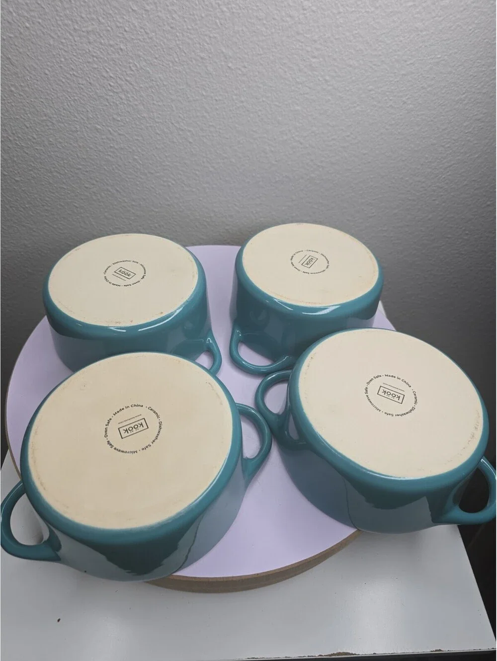 Kook Ceramic Mini Cocotte Set of 4 Casserole Dishes